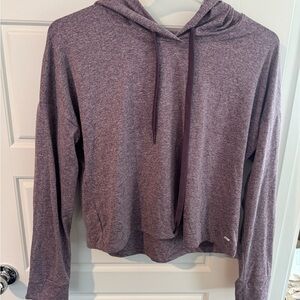 Women's Lightweight Croptop Hooded Pullover - Mauve Heather